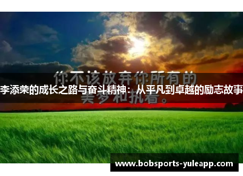 李添荣的成长之路与奋斗精神：从平凡到卓越的励志故事